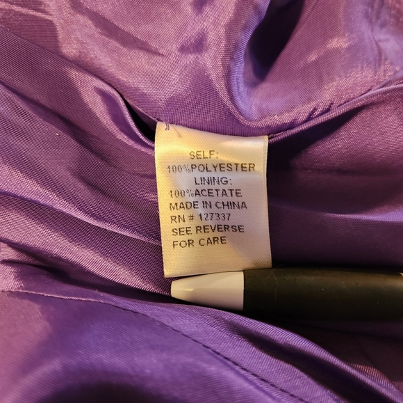 Camille La Vie Purple and Gold Strapless Gown - Picture 10 of 11